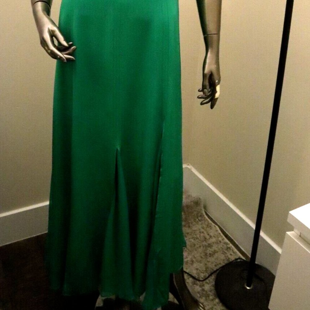 La Ligne Luca Midi Dress Kelly Green 100% Silk Women's Size XL New Tag $450 - Picture 5 of 10